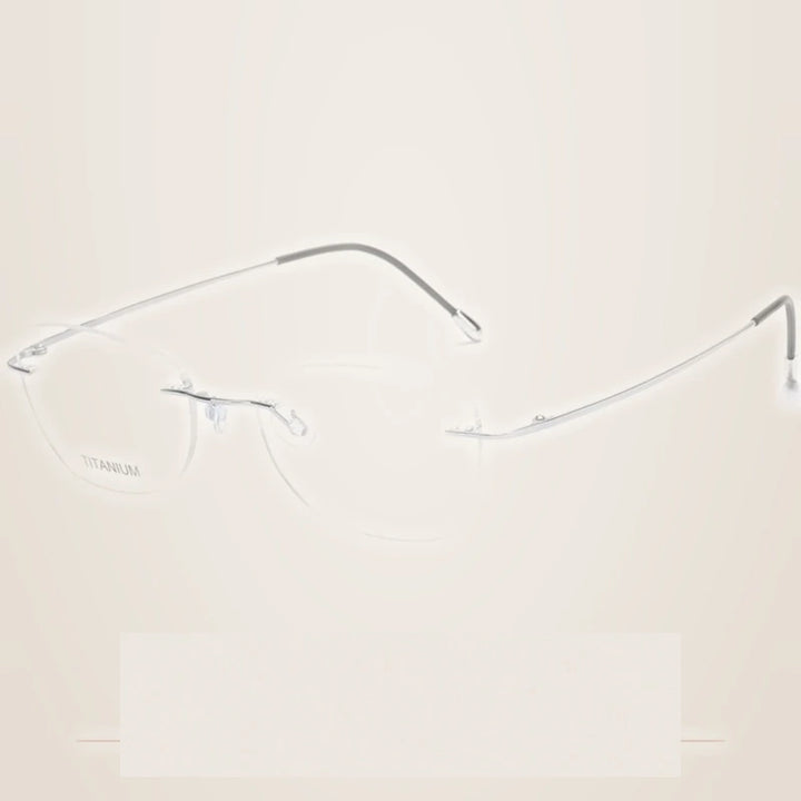 Krasivyy Unisex Rimless Oval Pure Titanium Prescription Eyeglasses KR6013 - Bright Silver