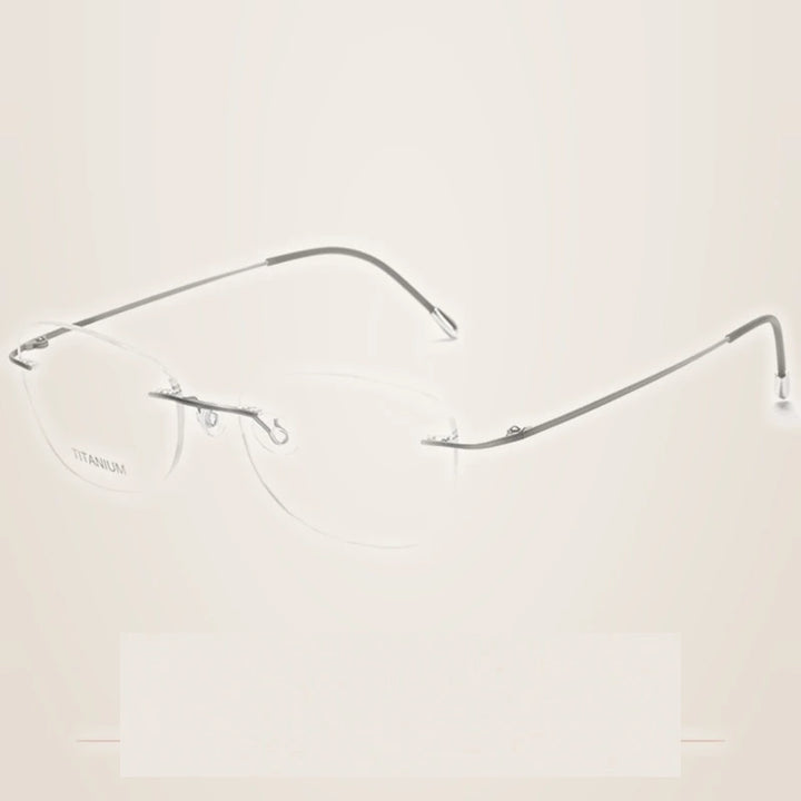 Krasivyy Unisex Rimless Oval Pure Titanium Prescription Eyeglasses KR6013 - Matt Black