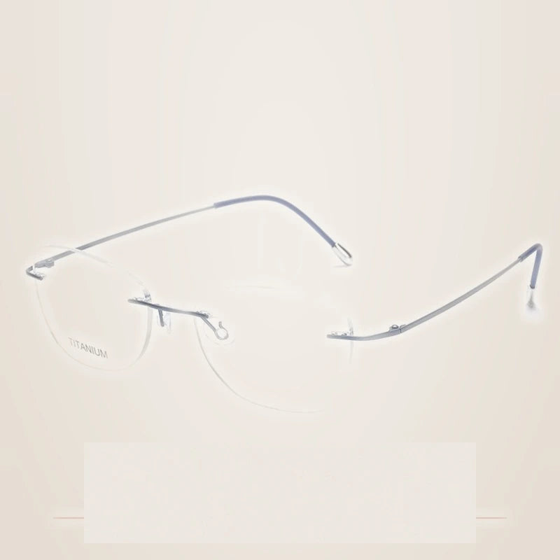 Krasivyy Unisex Rimless Oval Pure Titanium Prescription Eyeglasses KR6013 - Matt Blue