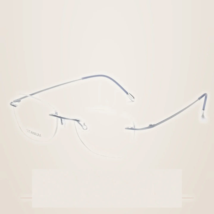 Krasivyy Unisex Rimless Oval Pure Titanium Prescription Eyeglasses KR6013 - Matt Blue