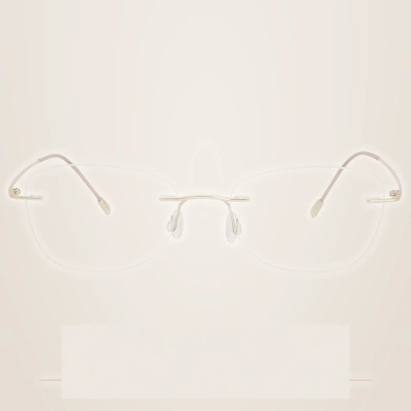 Krasivyy Unisex Rimless Oval Pure Titanium Prescription Eyeglasses KR6013 - Matt Gold