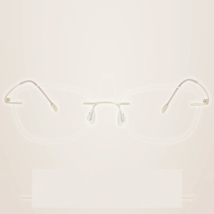 Krasivyy Unisex Rimless Oval Pure Titanium Prescription Eyeglasses KR6013 - Matt Gold