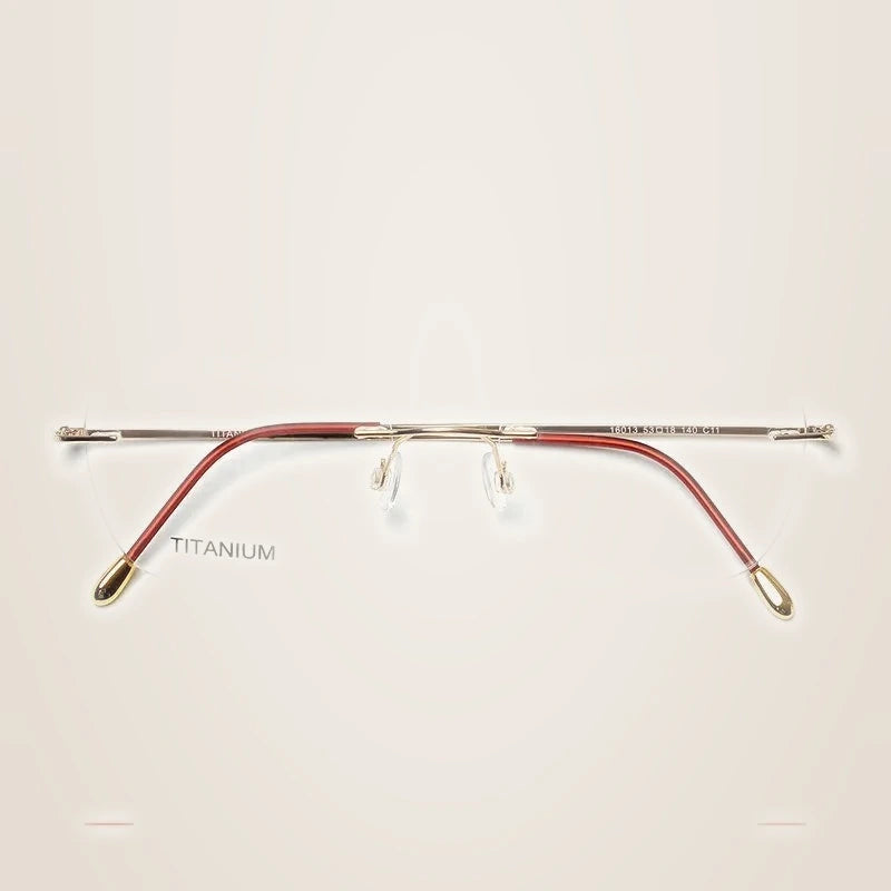 Krasivyy Unisex Rimless Oval Square Titanium Eyeglasses 316013 - Bright Gold