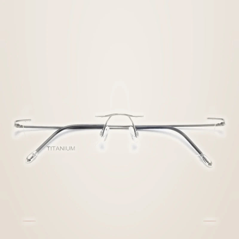 Krasivyy Unisex Rimless Oval Square Titanium Eyeglasses 316013 - Bright Gun