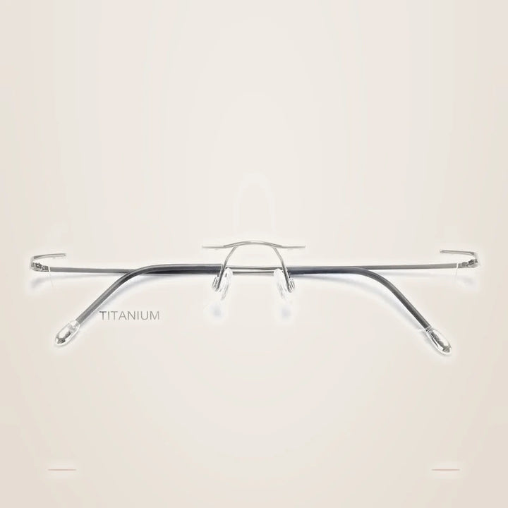Krasivyy Unisex Rimless Oval Square Titanium Eyeglasses 316013 - Bright Gun