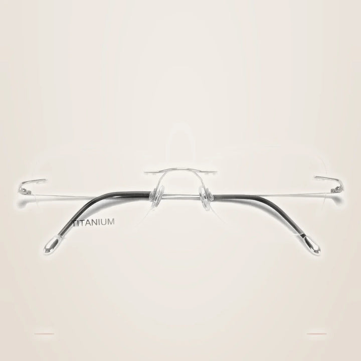 Krasivyy Unisex Rimless Oval Square Titanium Eyeglasses 316013 - Bright Silver