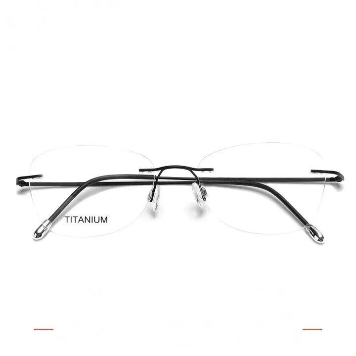 Krasivyy Unisex Rimless Oval Square Titanium Eyeglasses 316013 - Matt Black