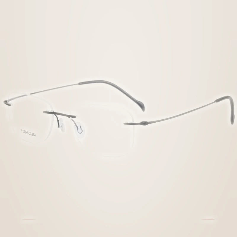 Krasivyy Unisex Rimless Oval Square Titanium Eyeglasses 316009 - Matt   Black