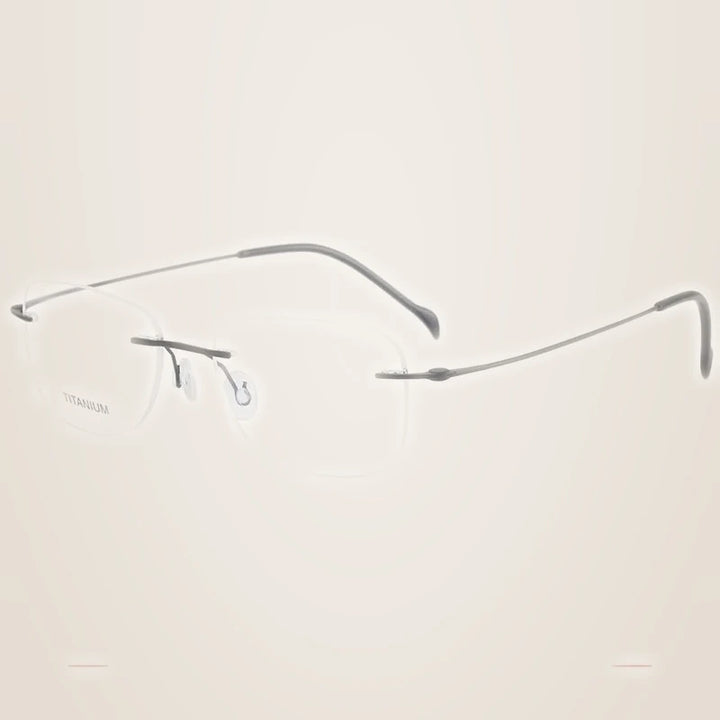 Krasivyy Unisex Rimless Oval Square Titanium Eyeglasses 316009 - Matt   Black