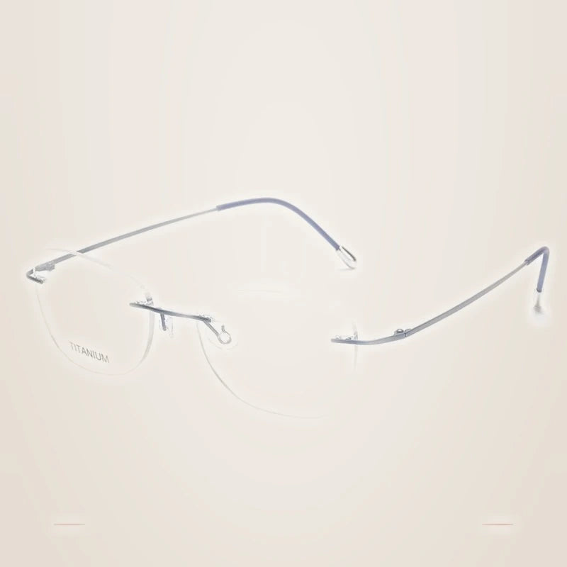 Krasivyy Unisex Rimless Oval Square Titanium Eyeglasses 316013 - Matt Blue