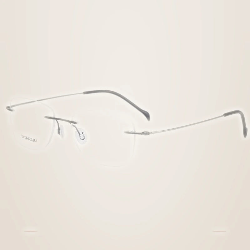 Krasivyy Unisex Rimless Oval Square Titanium Eyeglasses 316009 - Matt  Gun