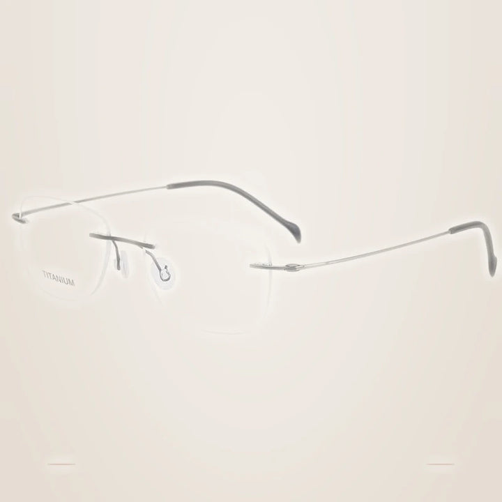 Krasivyy Unisex Rimless Oval Square Titanium Eyeglasses 316009 - Matt  Gun