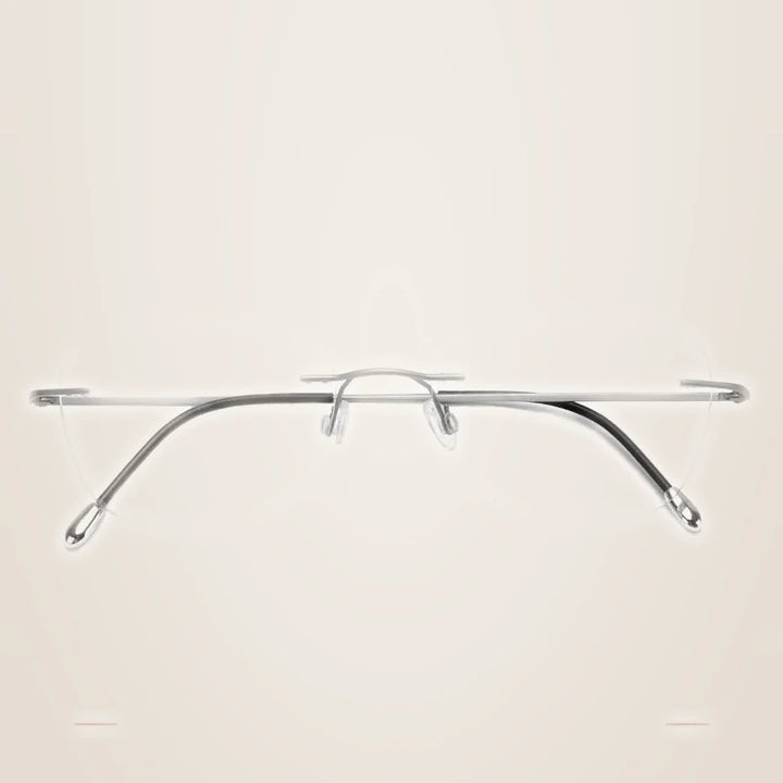 Krasivyy Unisex Rimless Oval Square Titanium Eyeglasses 316013 - Matt Silver