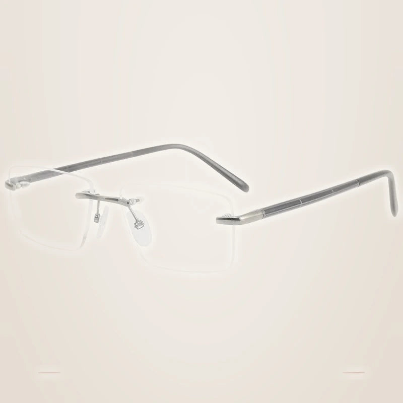 Krasivyy Unisex Rimless Polygon Square Titanium Eyeglasses 716059 - Bright Gun