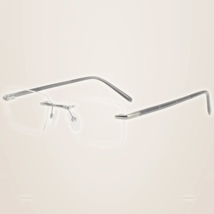 Krasivyy Unisex Rimless Polygon Square Titanium Eyeglasses 716059 - Bright Gun