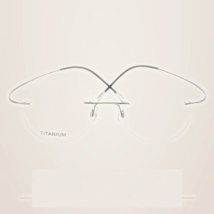 Krasivyy Unisex Rimless Round Titanium Eyeglasses Kr16017 - Bright Gun