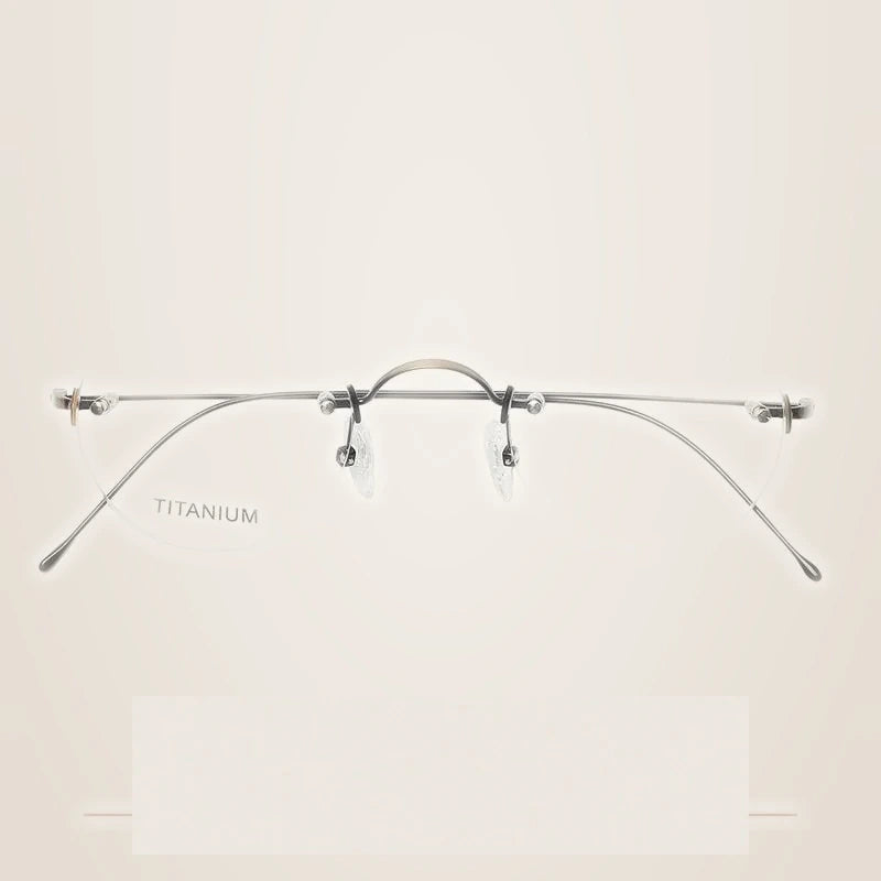 Krasivyy Unisex Rimless Round Titanium Eyeglasses Kr16035 - Coppery Brown / CN