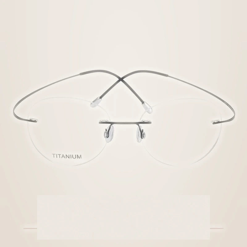 Krasivyy Unisex Rimless Round Titanium Eyeglasses Kr16017 - Matt Black