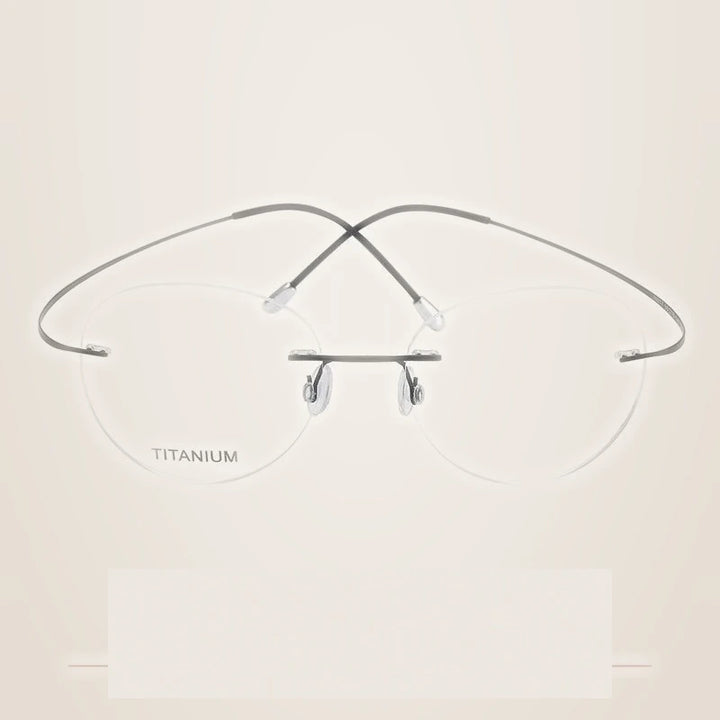Krasivyy Unisex Rimless Round Titanium Eyeglasses Kr16017 - Matt Black
