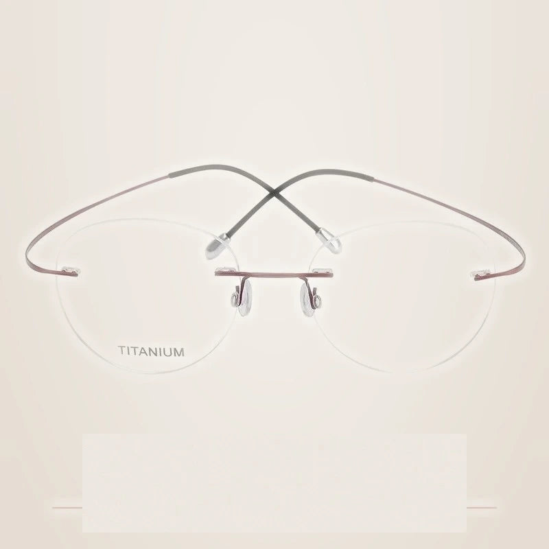 Krasivyy Unisex Rimless Round Titanium Eyeglasses Kr16017 - Matt Red