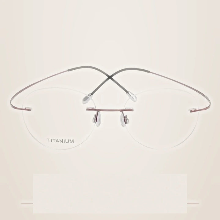 Krasivyy Unisex Rimless Round Titanium Eyeglasses Kr16017 - Matt Red