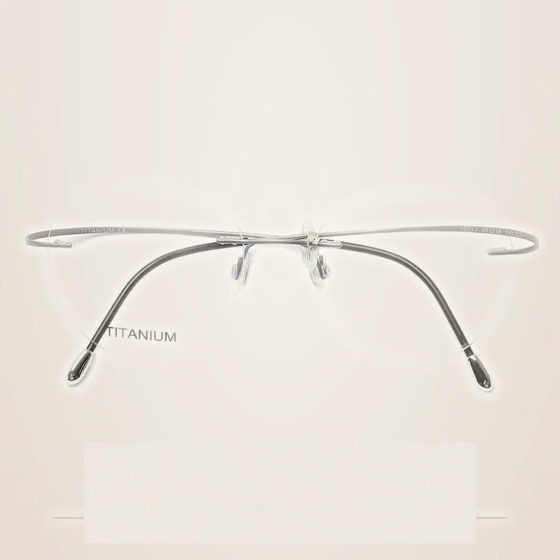 Krasivyy Unisex Rimless Round Titanium Eyeglasses Kr16017 - Matt Silver