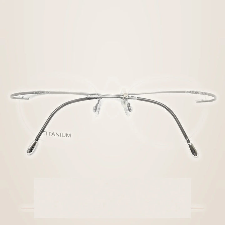 Krasivyy Unisex Rimless Round Titanium Eyeglasses Kr16017 - Matt Silver