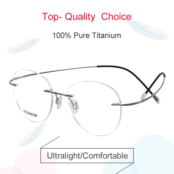 Krasivyy Unisex Rimless Round Titanium Eyeglasses Kr16017 - Size Chart