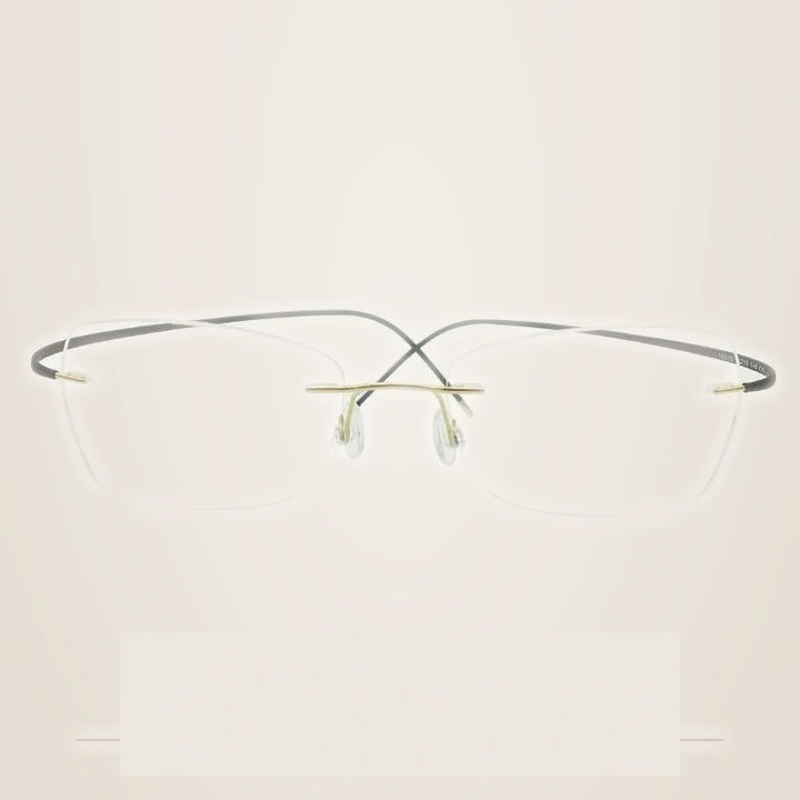 Krasivyy Unisex Rimless Square Oval Eyeglasses Kr6015 - Bright Gold
