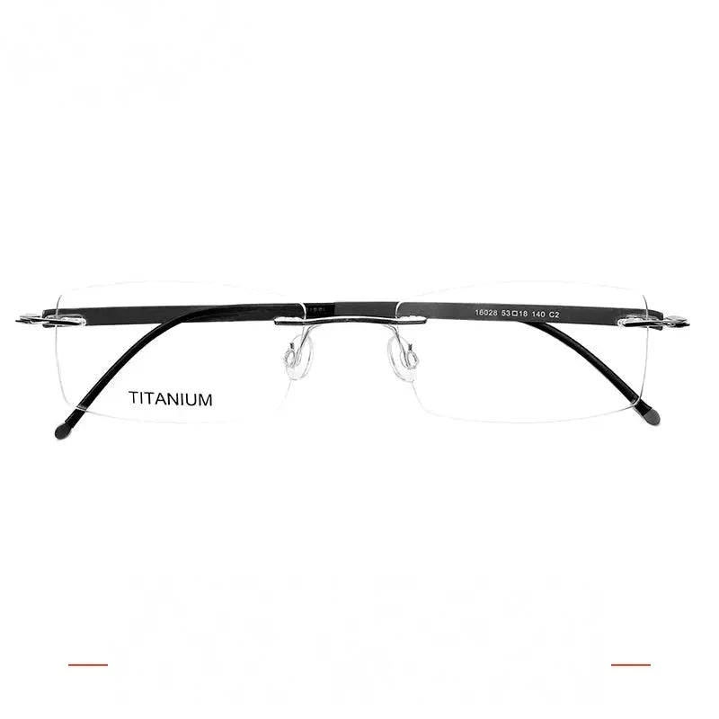 Krasivyy Unisex Rimless Square Oval Titanium Eyeglasses 316028 - Matt Gun / CN