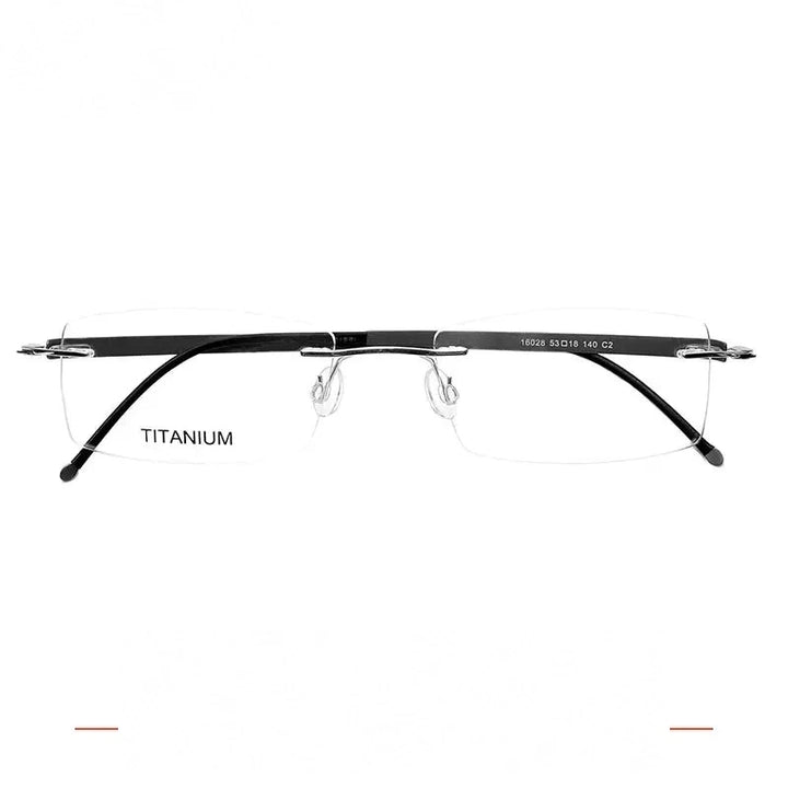 Krasivyy Unisex Rimless Square Oval Titanium Eyeglasses 316028 - Matt Gun / CN