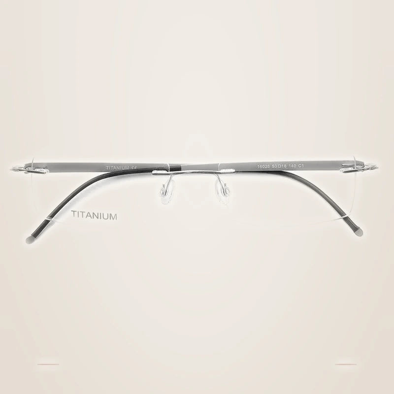 Krasivyy Unisex Rimless Square Oval Titanium Eyeglasses 316028 - Matt Silver 1 / CN