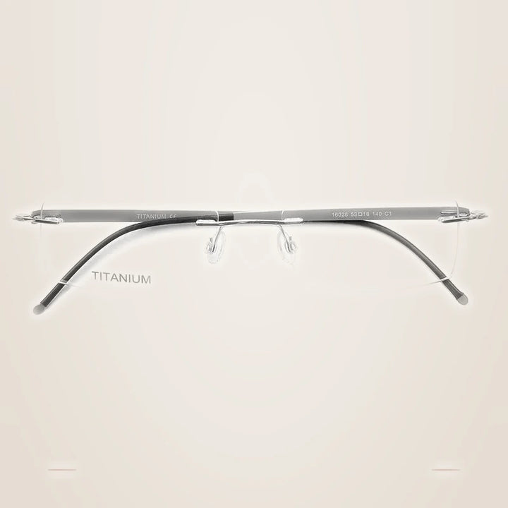 Krasivyy Unisex Rimless Square Oval Titanium Eyeglasses 316028 - Matt Silver 1 / CN