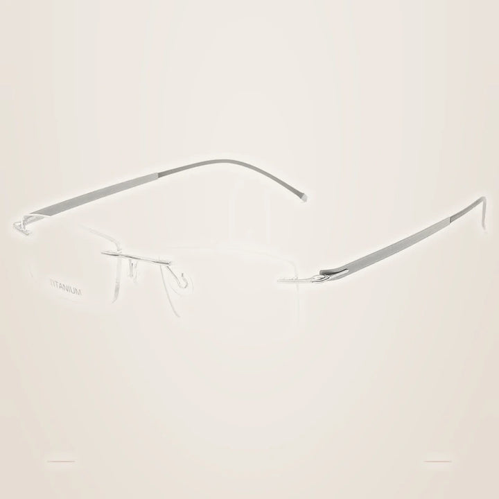 Krasivyy Unisex Rimless Square Oval Titanium Eyeglasses 316028 - Matt Silver / CN