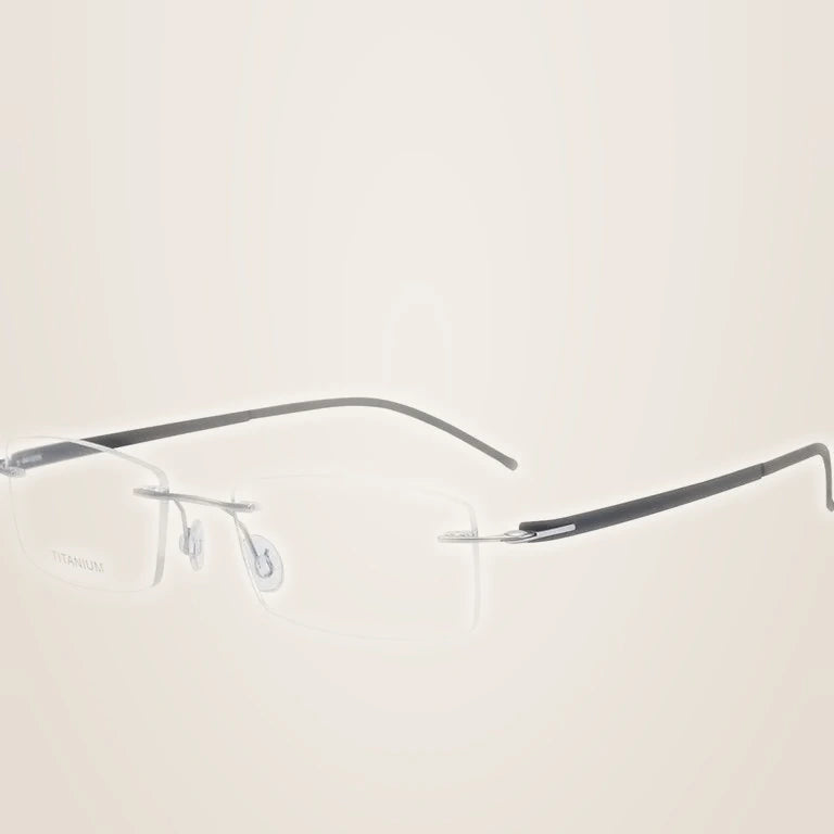 Krasivyy Unisex Rimless Square Screwless Titanium Eyeglasses 5001 - Matt Black