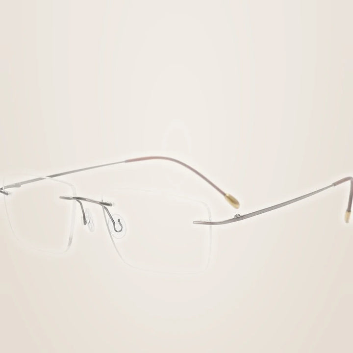 Krasivyy Unisex Rimless Square Titanium Eyeglasses 71611 - Bright Brown