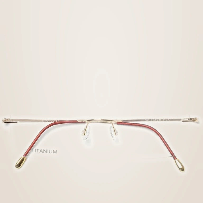 Krasivyy Unisex Rimless Square Titanium Eyeglasses 71611 - Bright Gold