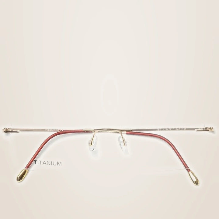 Krasivyy Unisex Rimless Square Titanium Eyeglasses 71611 - Bright Gold
