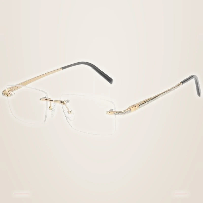 Krasivyy Unisex Rimless Square Titanium Eyeglasses Kr8604 - Bright Gold / CN