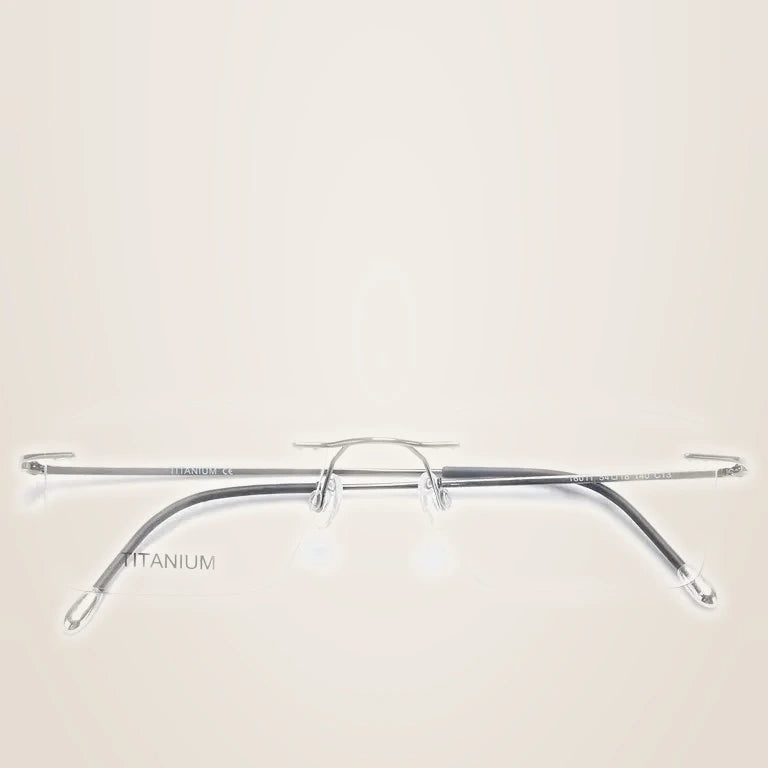 Krasivyy Unisex Rimless Square Titanium Eyeglasses 71611 - Bright Gun
