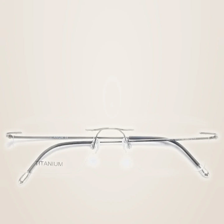 Krasivyy Unisex Rimless Square Titanium Eyeglasses 71611 - Bright Gun