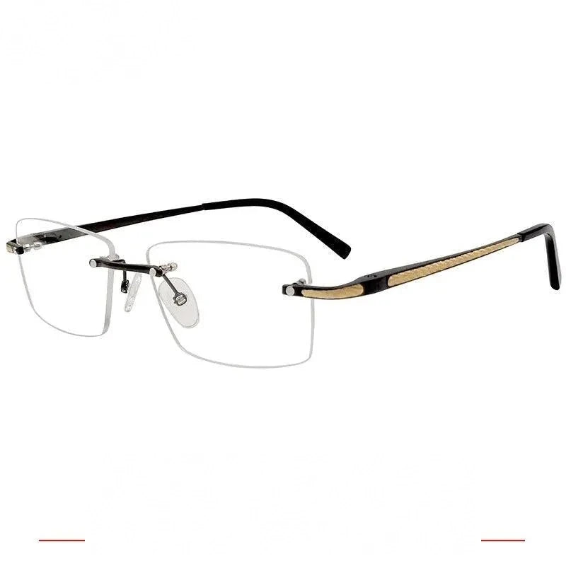 Krasivyy Unisex Rimless Square Titanium Eyeglasses Kr8604 - Bright Gun / CN