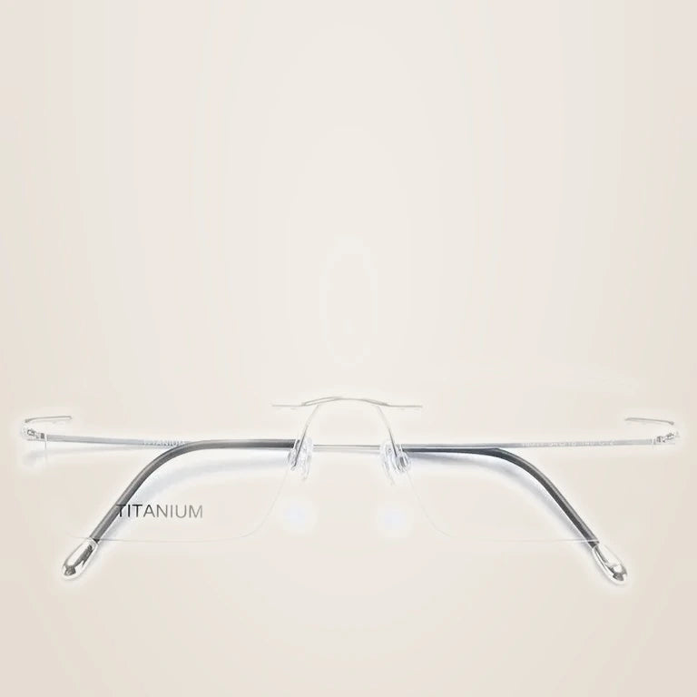 Krasivyy Unisex Rimless Square Titanium Eyeglasses 71611 - Bright Silver