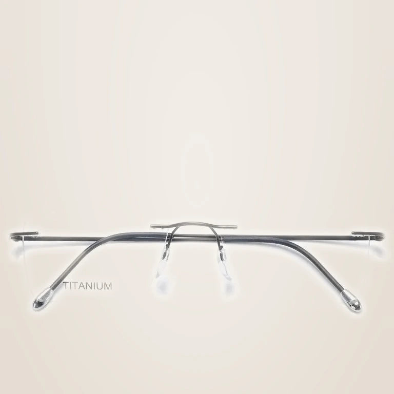 Krasivyy Unisex Rimless Square Titanium Eyeglasses 71611 - Matt Black