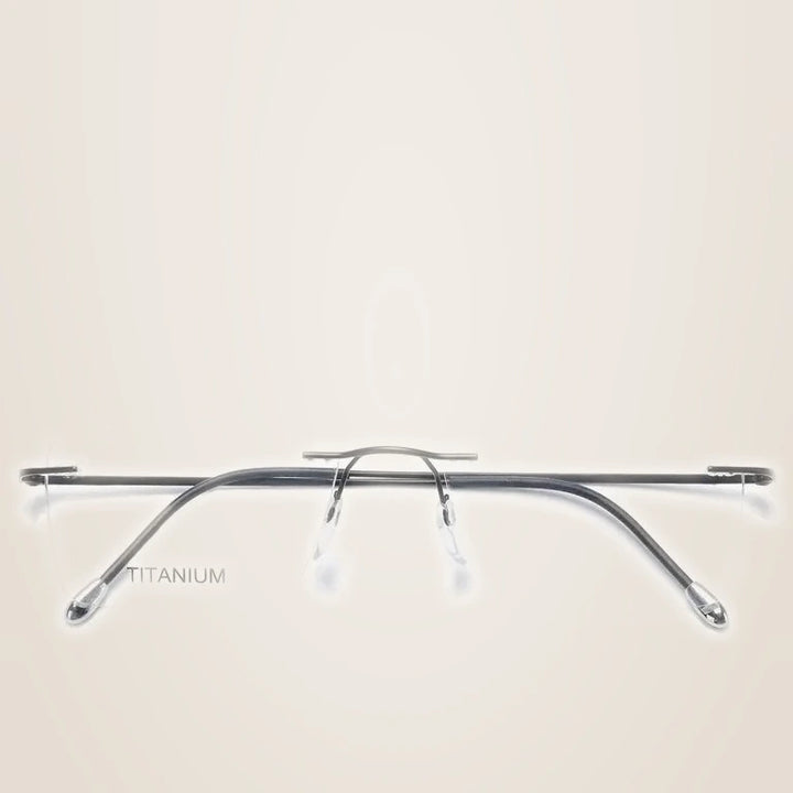 Krasivyy Unisex Rimless Square Titanium Eyeglasses 71611 - Matt Black