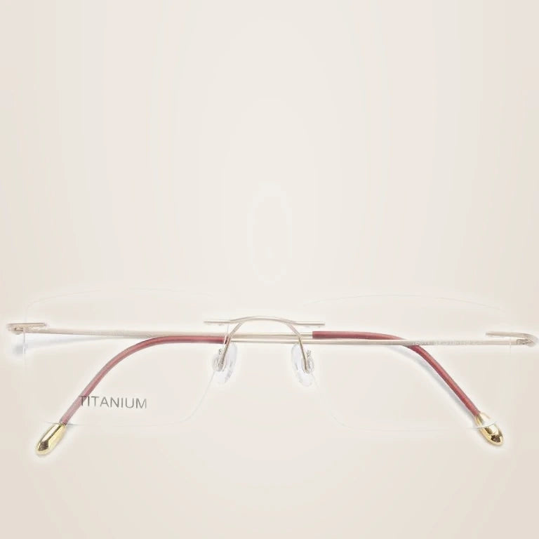 Krasivyy Unisex Rimless Square Titanium Eyeglasses 71611 - Matt Gold