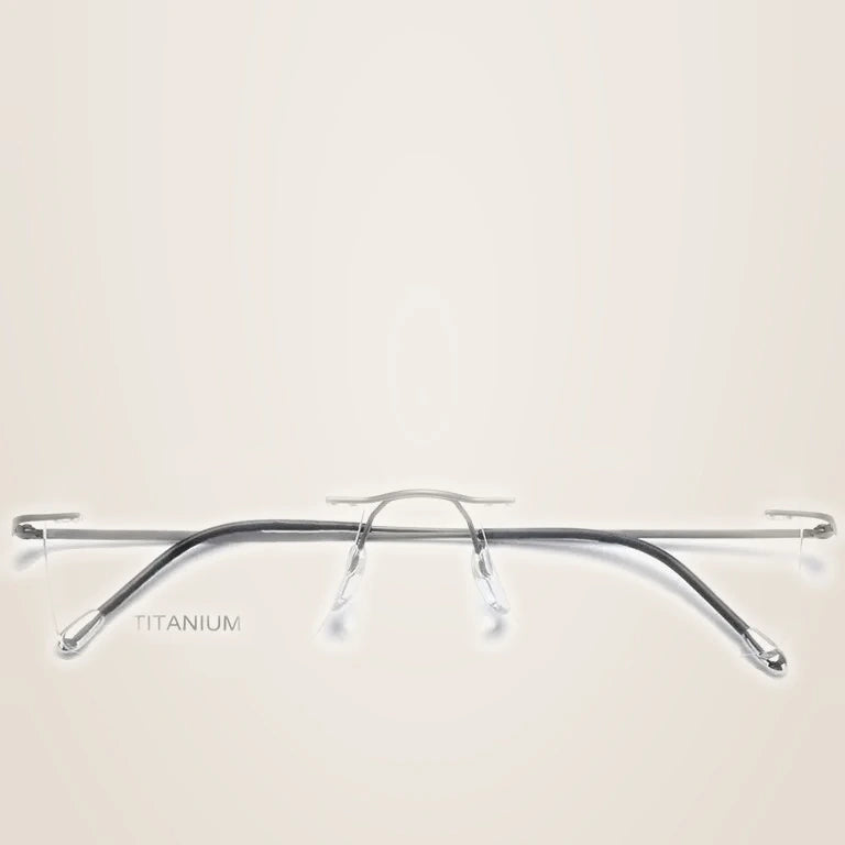 Krasivyy Unisex Rimless Square Titanium Eyeglasses 71611 - Matt Gun