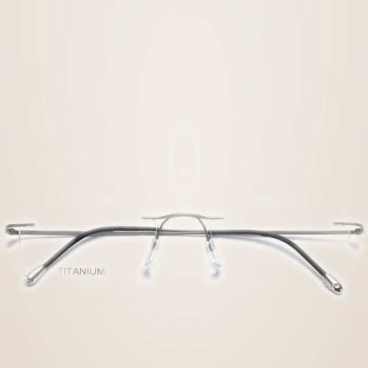 Krasivyy Unisex Rimless Square Titanium Eyeglasses 71611 - Matt Gun