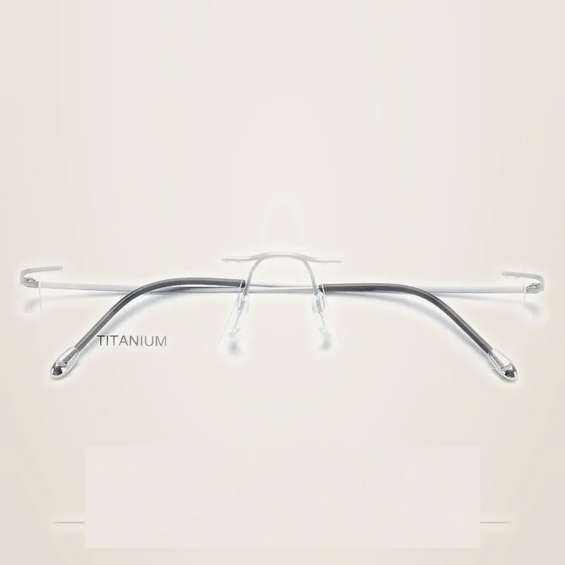 Krasivyy Unisex Rimless Square Titanium Eyeglasses Kr16011 - Matt Silver