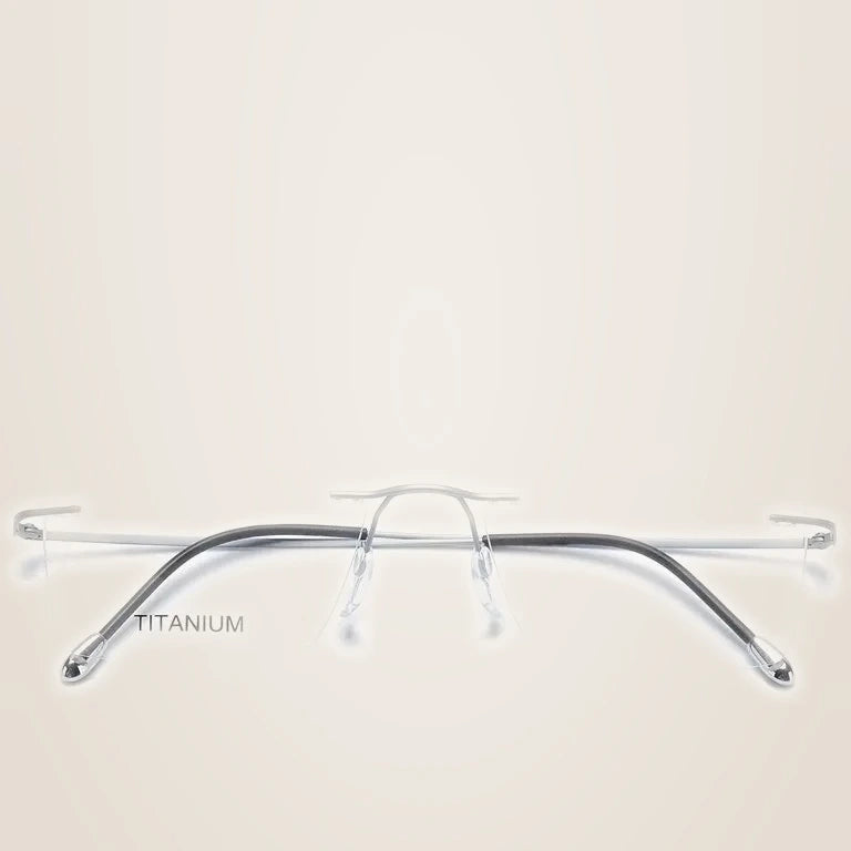 Krasivyy Unisex Rimless Square Titanium Eyeglasses 71611 - Matt Silver